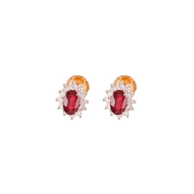 Picture of Ruby and diamond earrings