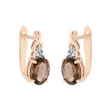 Picture of Smoky quartz and diamond earrings