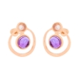 Picture of Amethyst and rose quartz earrings