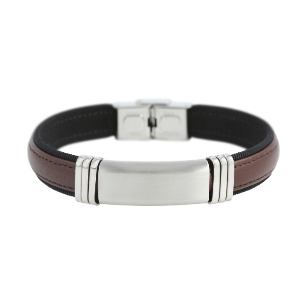 Picture of Stainless steel and leather bracelet