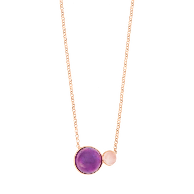 Picture of Amethyst and rose quartz necklace - 48 cm