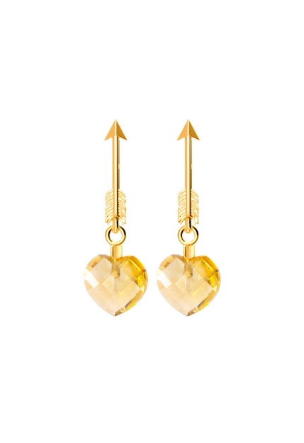 Pilt Tanel Veenre Jewellery "Gold Arrow Citrine" kõrvarõngad