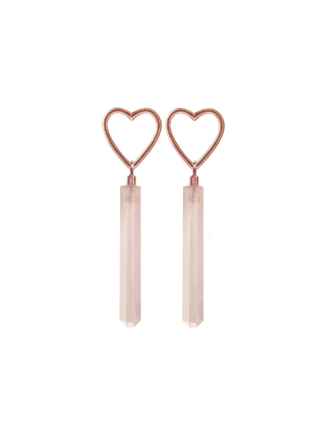 Pilt Tanel Veenre Jewellery "Rose Heart Quartz" kõrvarõngad