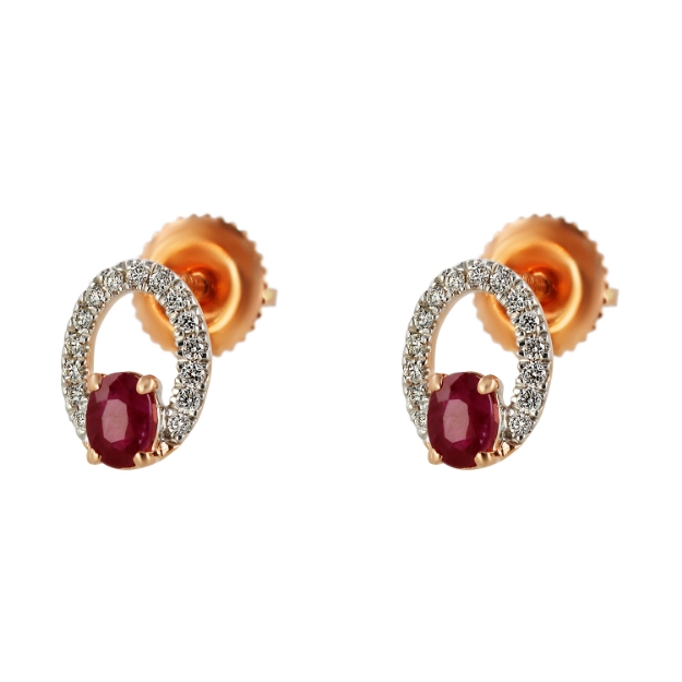 Picture of Ruby and Diamond Earrings