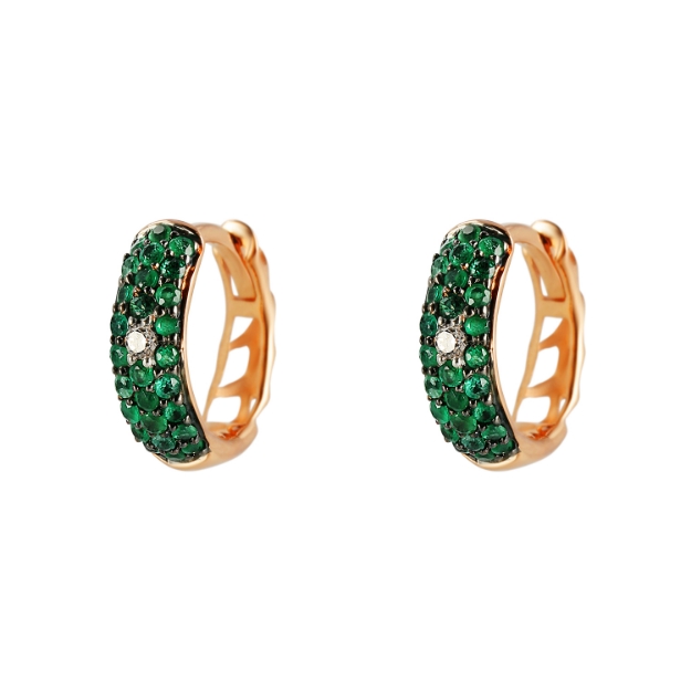 Pilt Kõrvarõngad smaragdi ja teemantitega