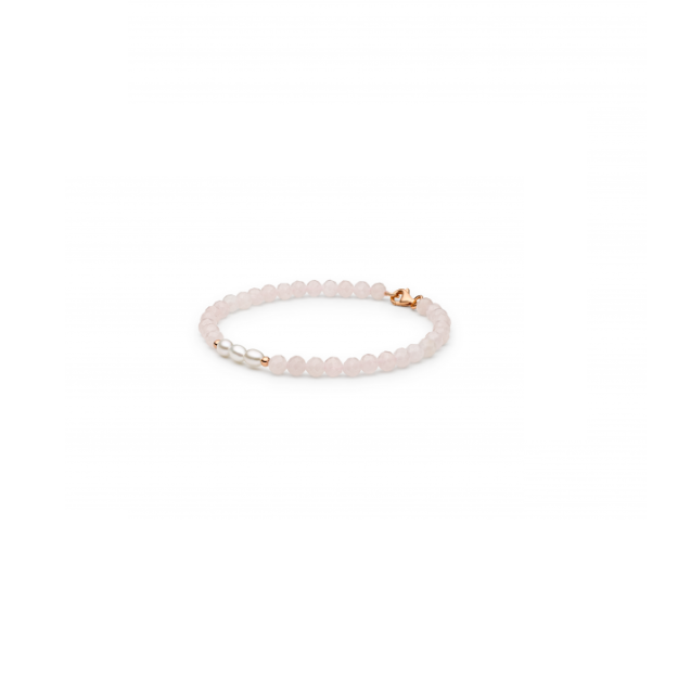Picture of Gaura rose quartz and pearl bracelet