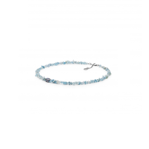 Picture of Gaura aquamarine and pearl necklace