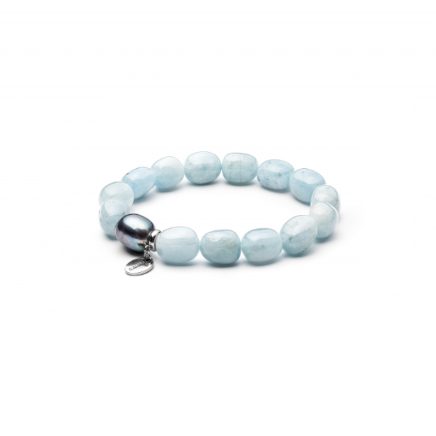 Picture of Gaura aquamarine and pearl bracelet
