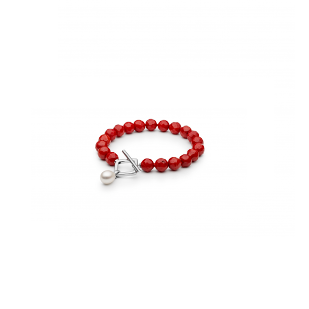 Picture of Gaura coral and pearl bracelet