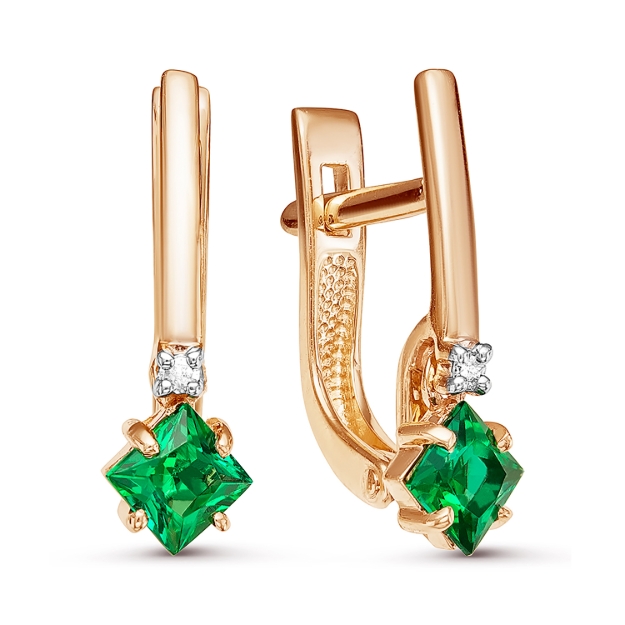 Picture of Emerald and diamond earrings